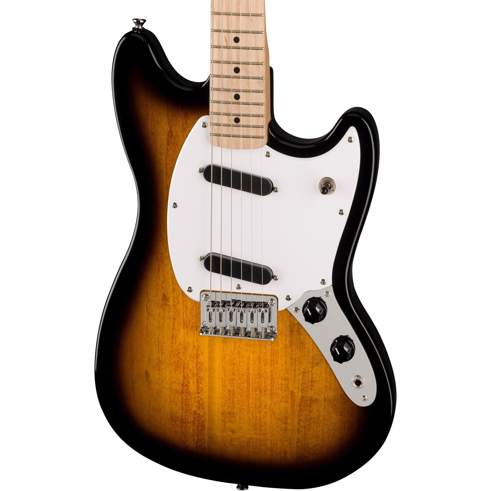Squier Sonic Mustang, Maple Fingerboard, White Pickguard, 2-Color Sunburst