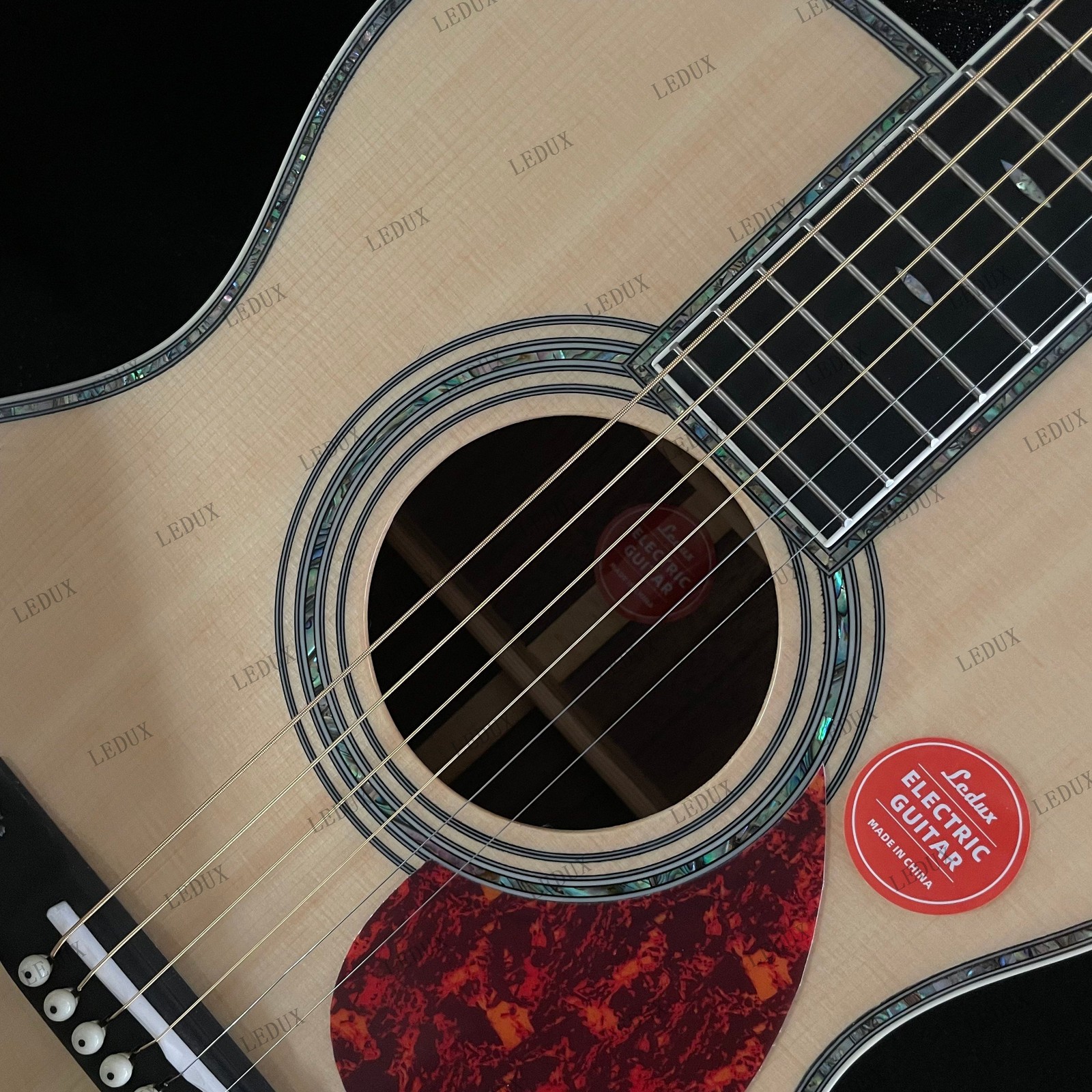 Solid Spruce Top Acoustic Electric Guitar Abalone Inlay Fishman 301 EQ Fast Ship