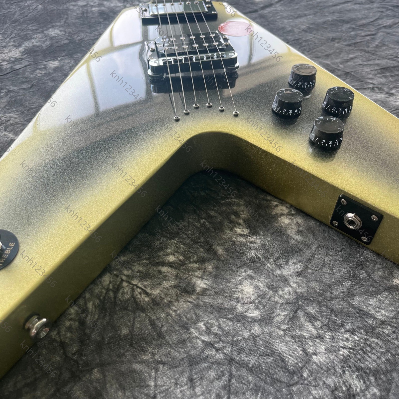 Special Angular Electric Guitar Olive Green Dual Humbucker Free Shipping
