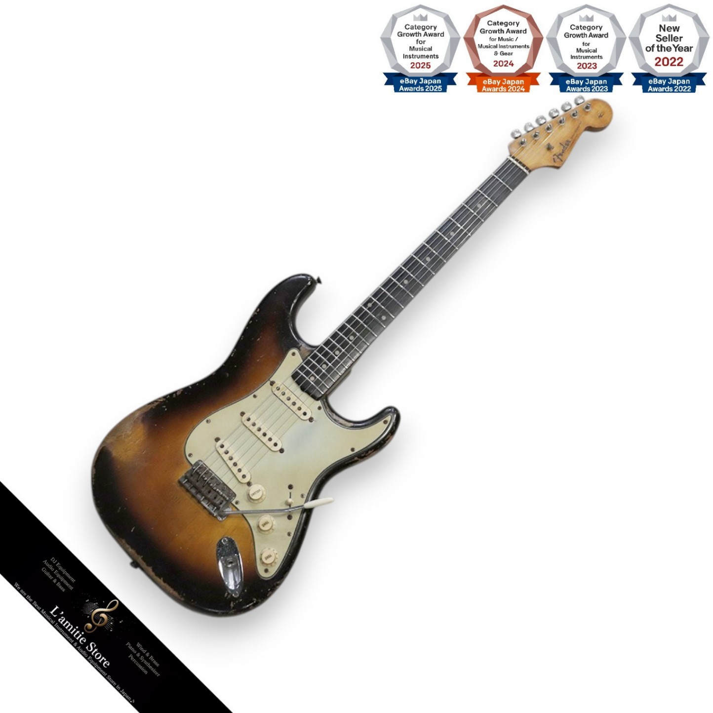 Fender Stratocaster 1960 Sunburst Electric Guitar Vintage Collectible