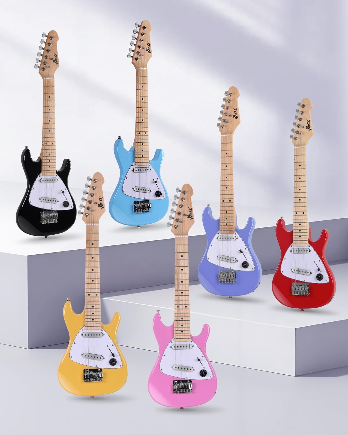Winzz 30 Inch Kids Electric Guitar Beginner Kit, Junior 1/4 30 inches, black