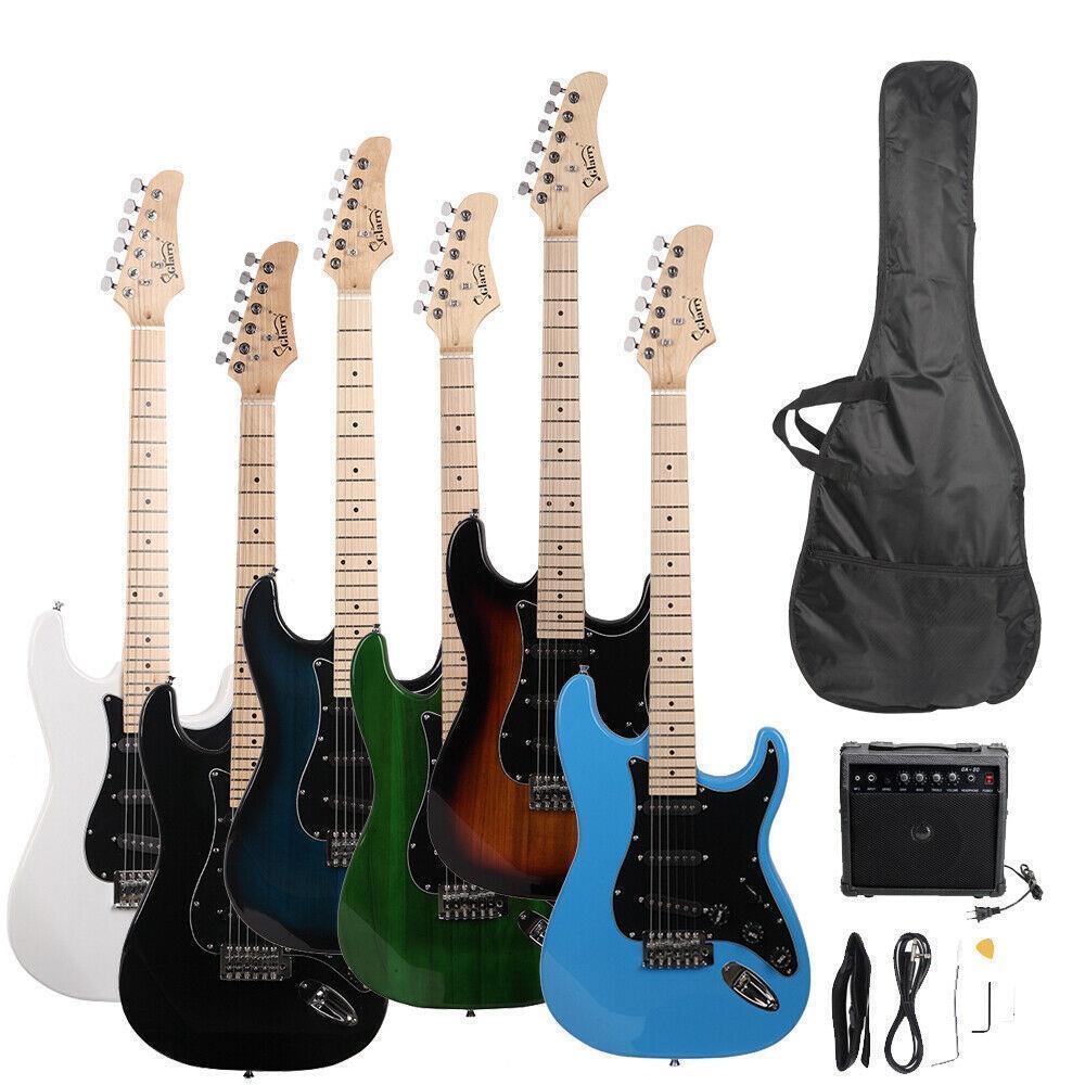 Glarry 6 Colors 39″ Full Size GST Electric Guitar Kit with 20W Amp Beginner