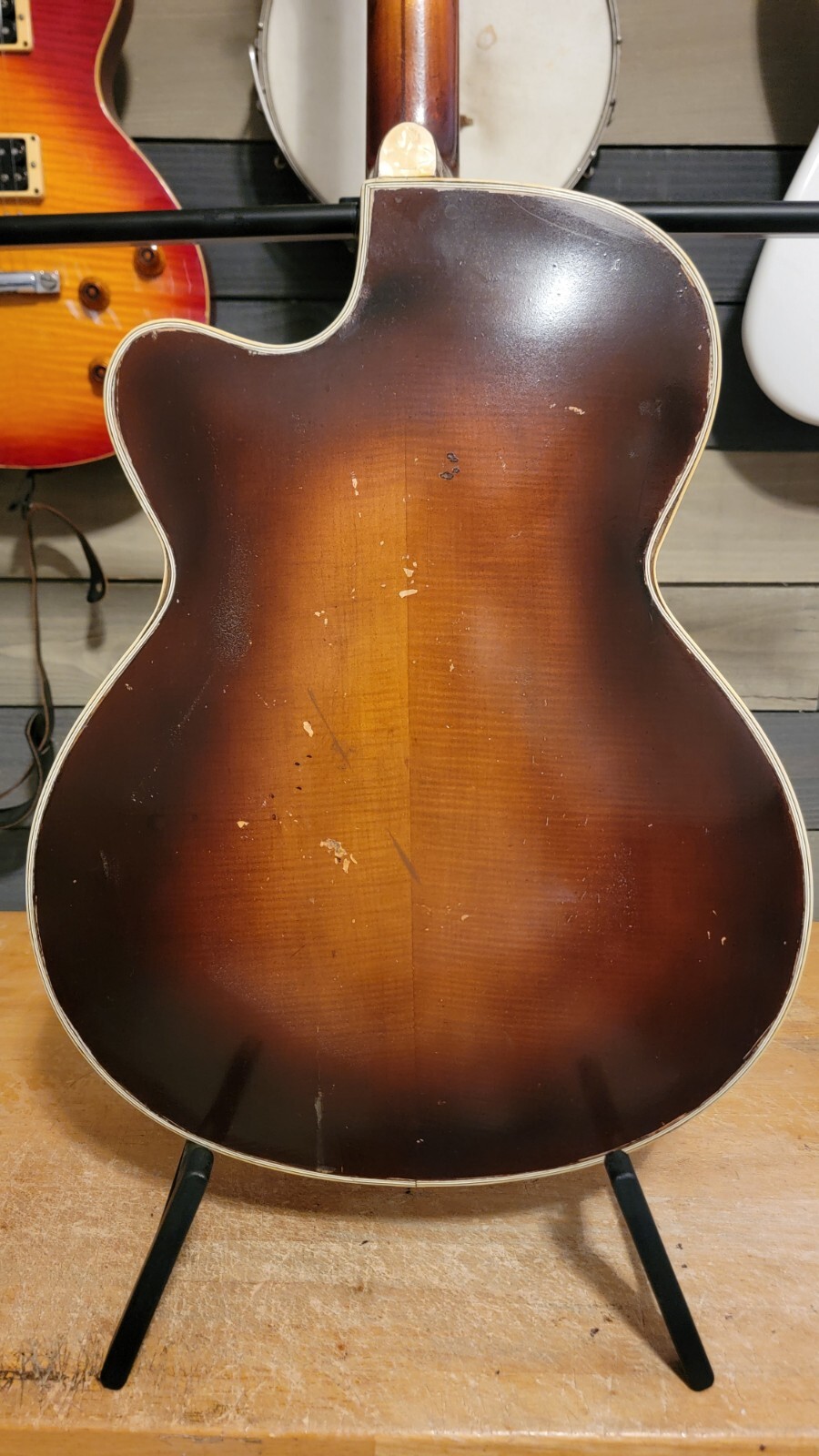1956 Hofner President Electric Guitar 2 Pickup Cutaway Sunburst Nice Shape W/HSC