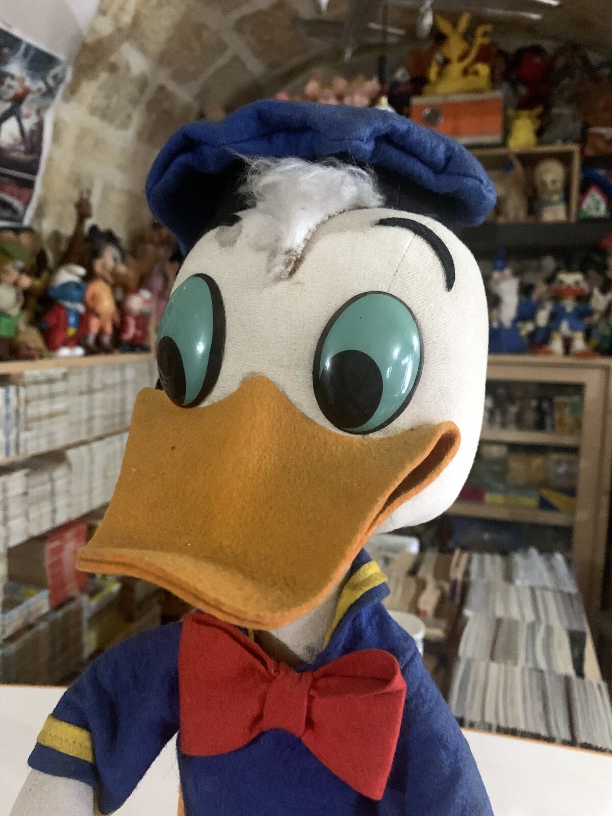 VINTAGE LARGE 17″ TOY DOLL DONALD DUCK FELT WALT DISNEY LARS 1960s