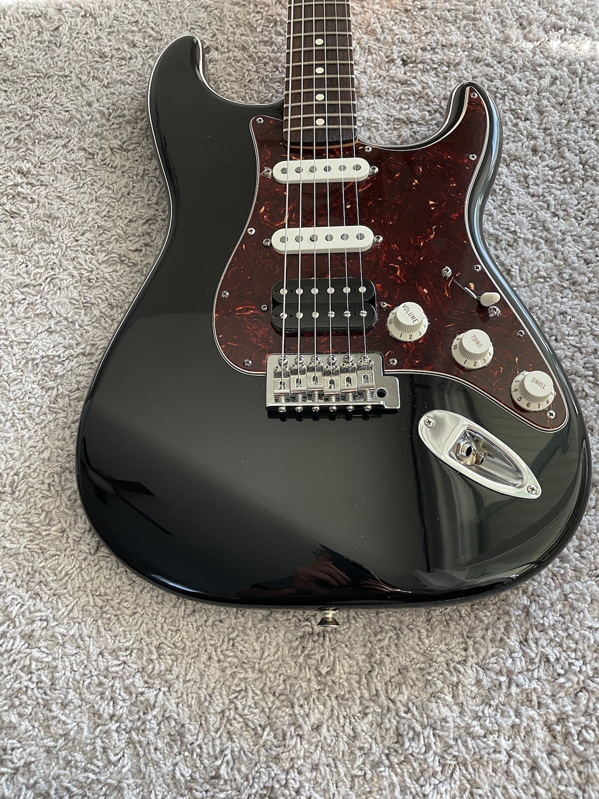 Fender Deluxe Lonestar Stratocaster 2008 MIM HSS Black Lone Star Strat Guitar