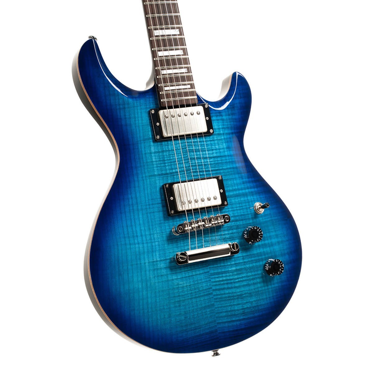 Cort M600 Blue Burst Flame Maple Top Double Cutaway Electric Guitar