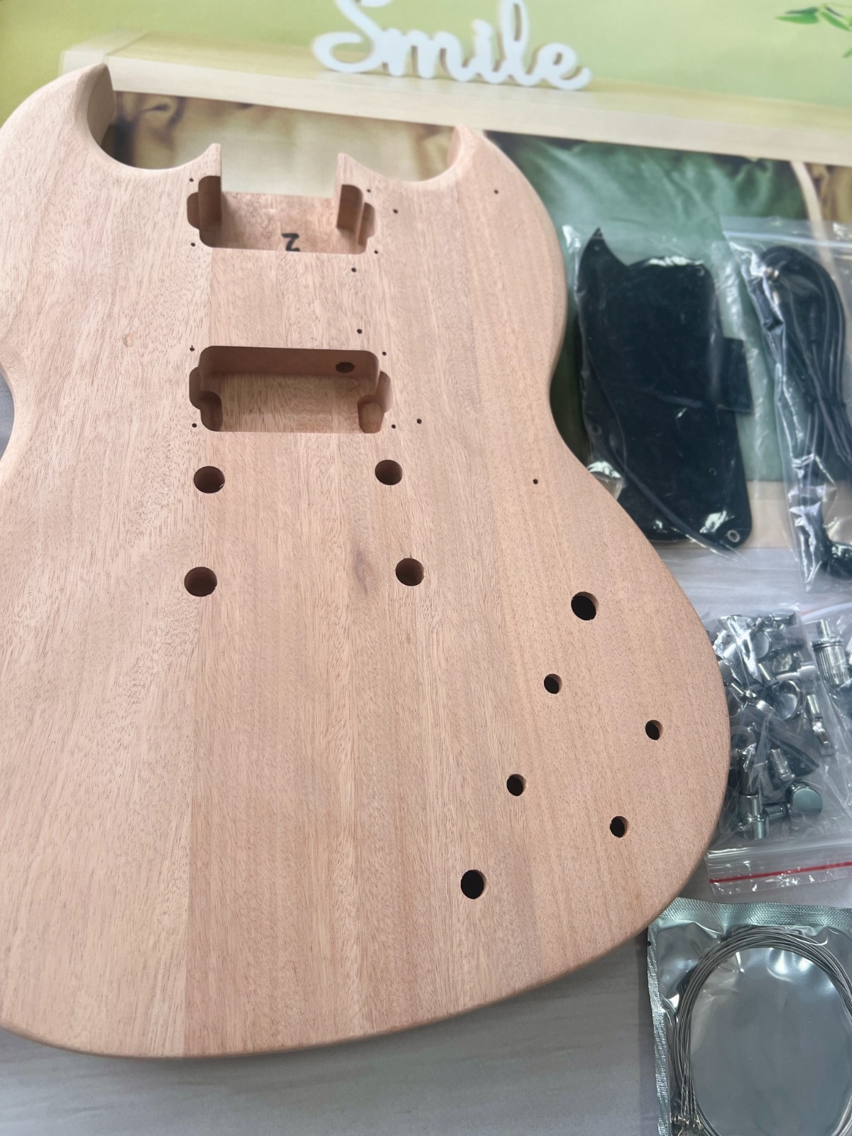 SG DIY Electric Guitar Kit Unfinished Maple Neck Rosewood Fretboard