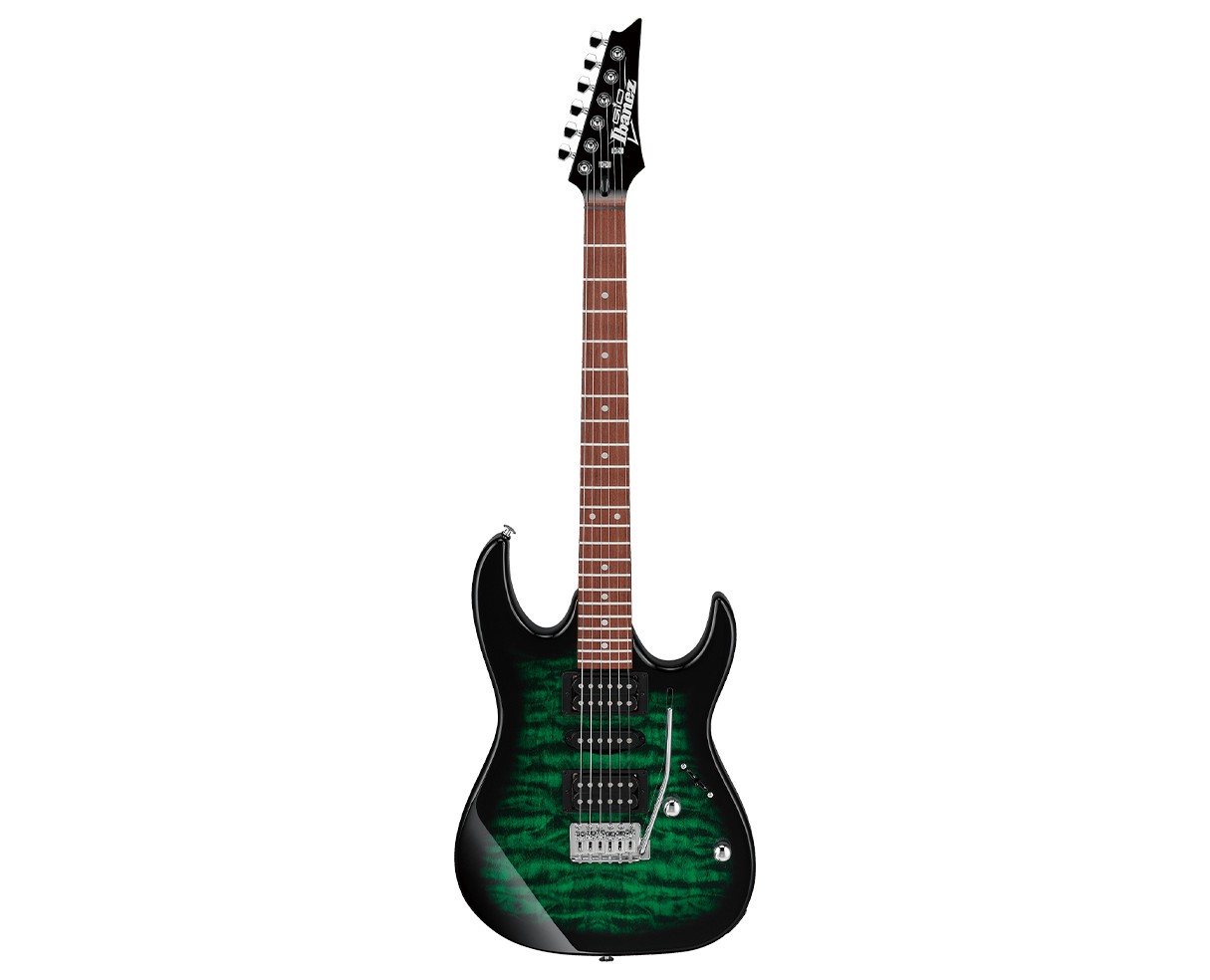 Ibanez GRX70QATEB GIO Electric Guitar – Transparent Green Burst