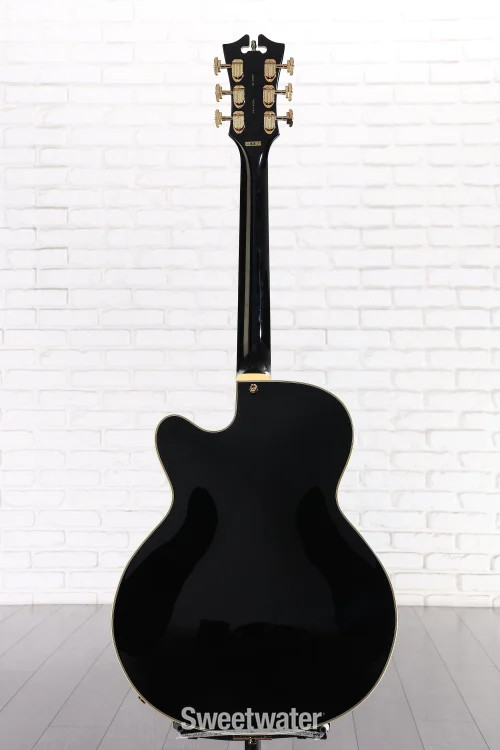 D’Angelico Excel 59 Hollowbody Electric Guitar – Solid Black with Stairstep