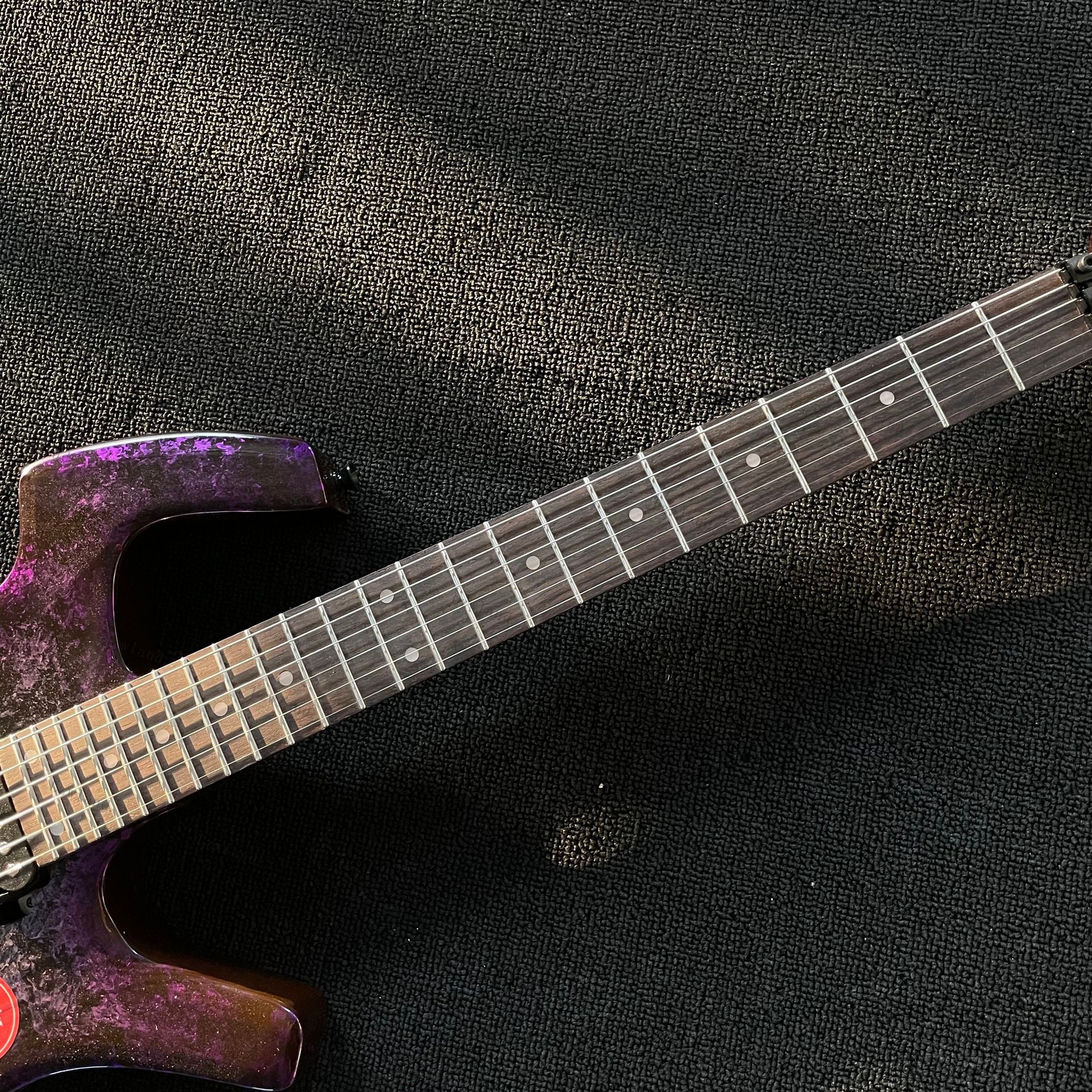 ​Purple Crackle Finish Electric Guitar Solid Body HH Pickup Stainless Steel Fret