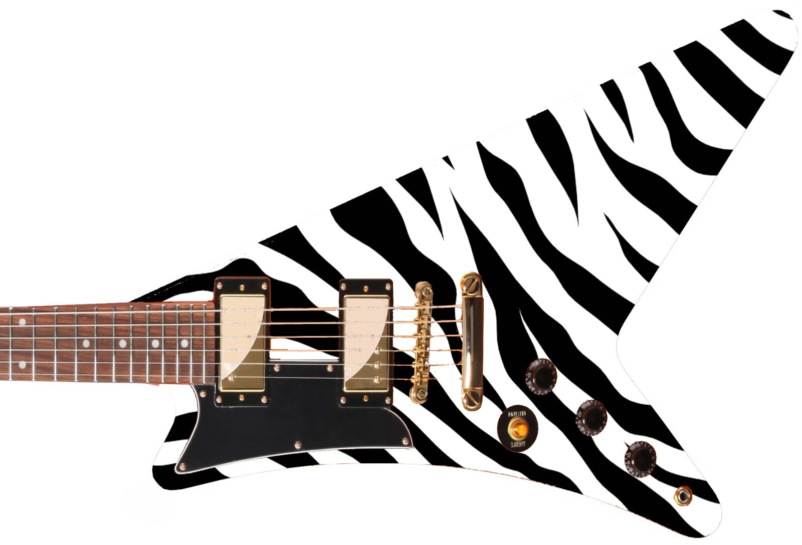 Guitar Skin Wrap Axe Reface LEFT Black and White Tiger Stripe 1230 A