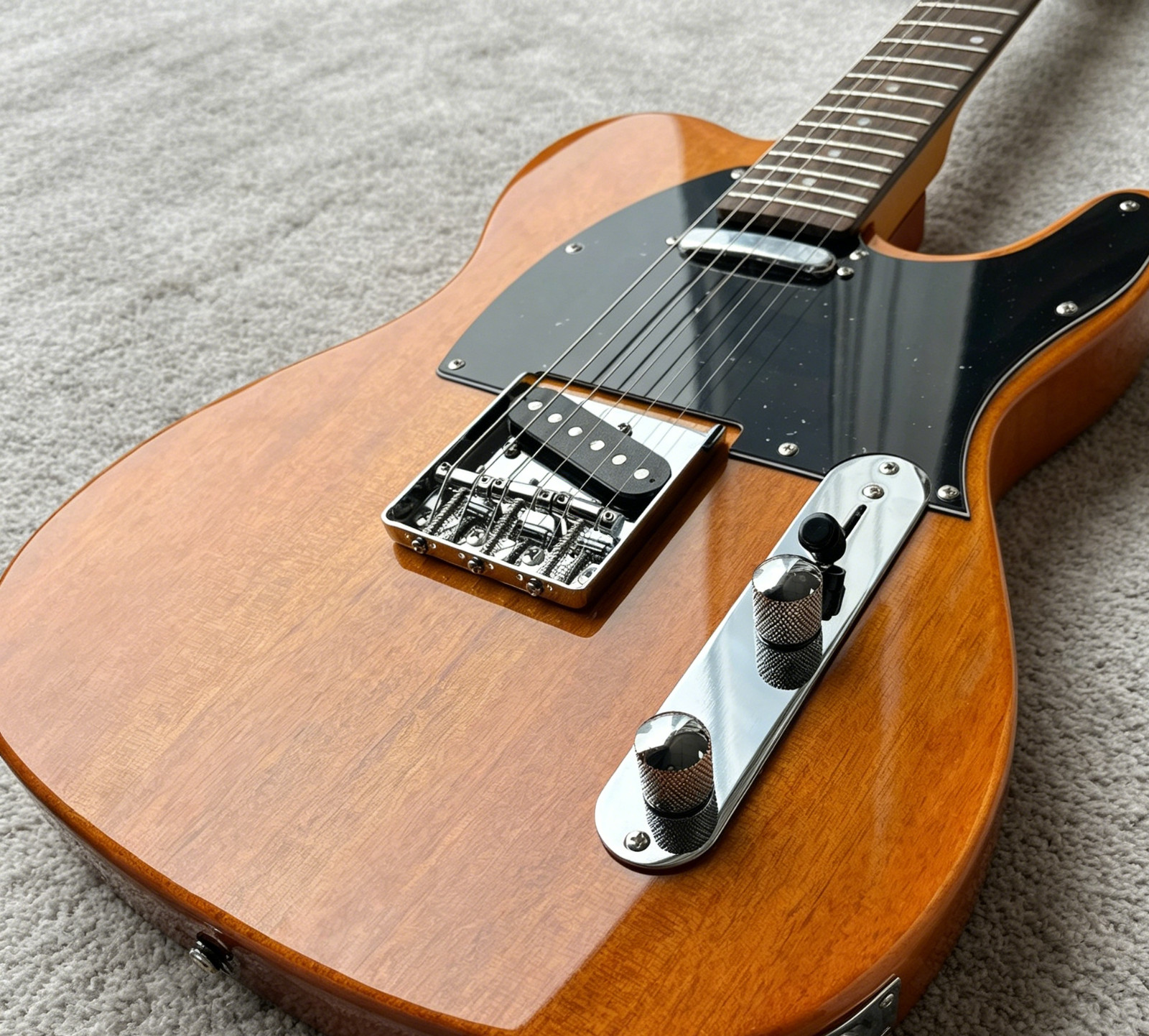 US STOCK TL Electric Guitar Natural Butterscotch Finish Black Pickguar Fast Ship