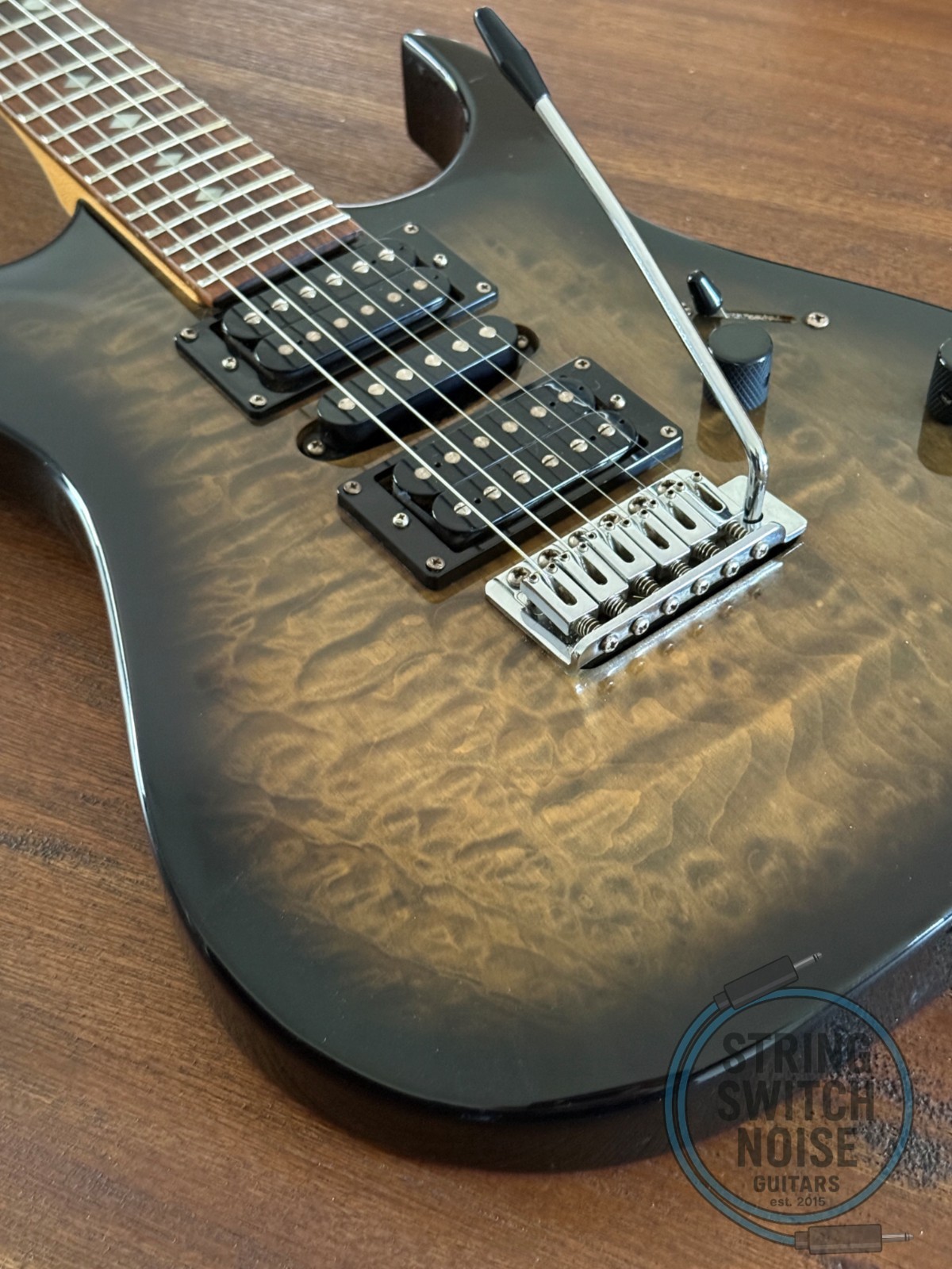 BC Rich Stratocaster, Stinger, HSH, Black/Green Quilt Burst, 2000s