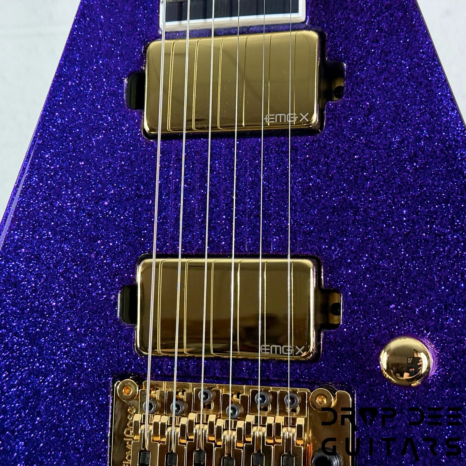 ESP USA V-II FR Electric Guitar w/ Case – Purple Sparkle