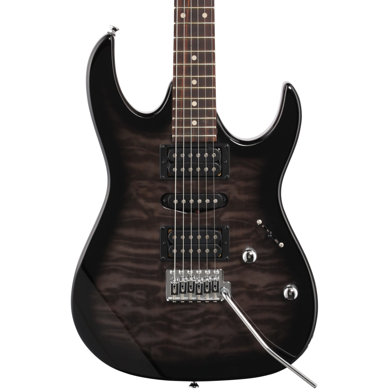 Ibanez GRX70QA Gio E/G, Jatoba Fingerboard, Transparent Black Sunburst