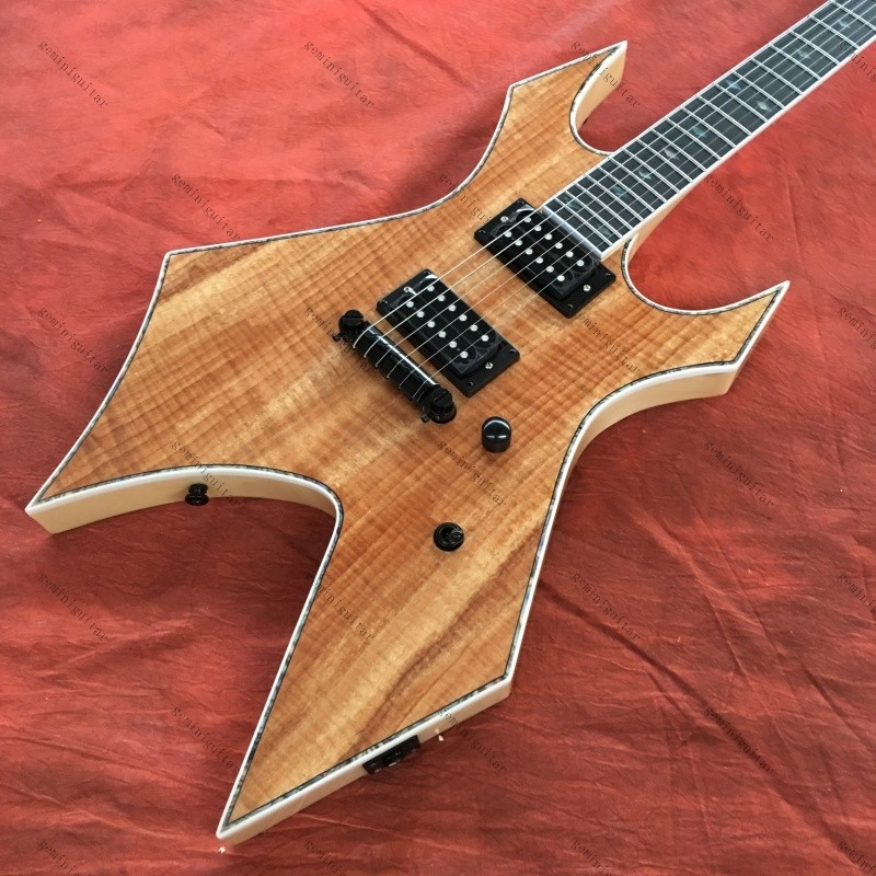 custom Warlock Extreme electric guitar nature Spalted Maple top HH pickups