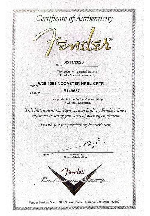 Fender Custom Shop 1951 NoCaster Heavy Relic- Crimson Transparent