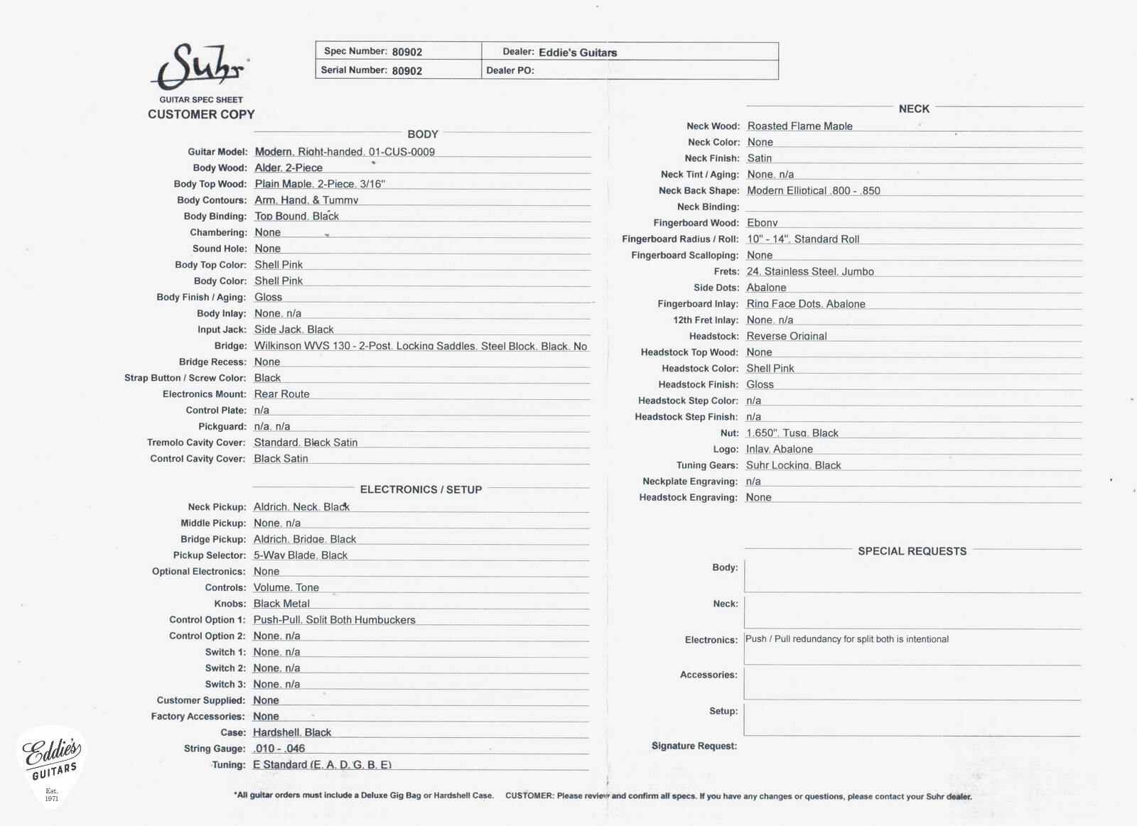 Suhr Modern Roasted – Shell Pink #80902