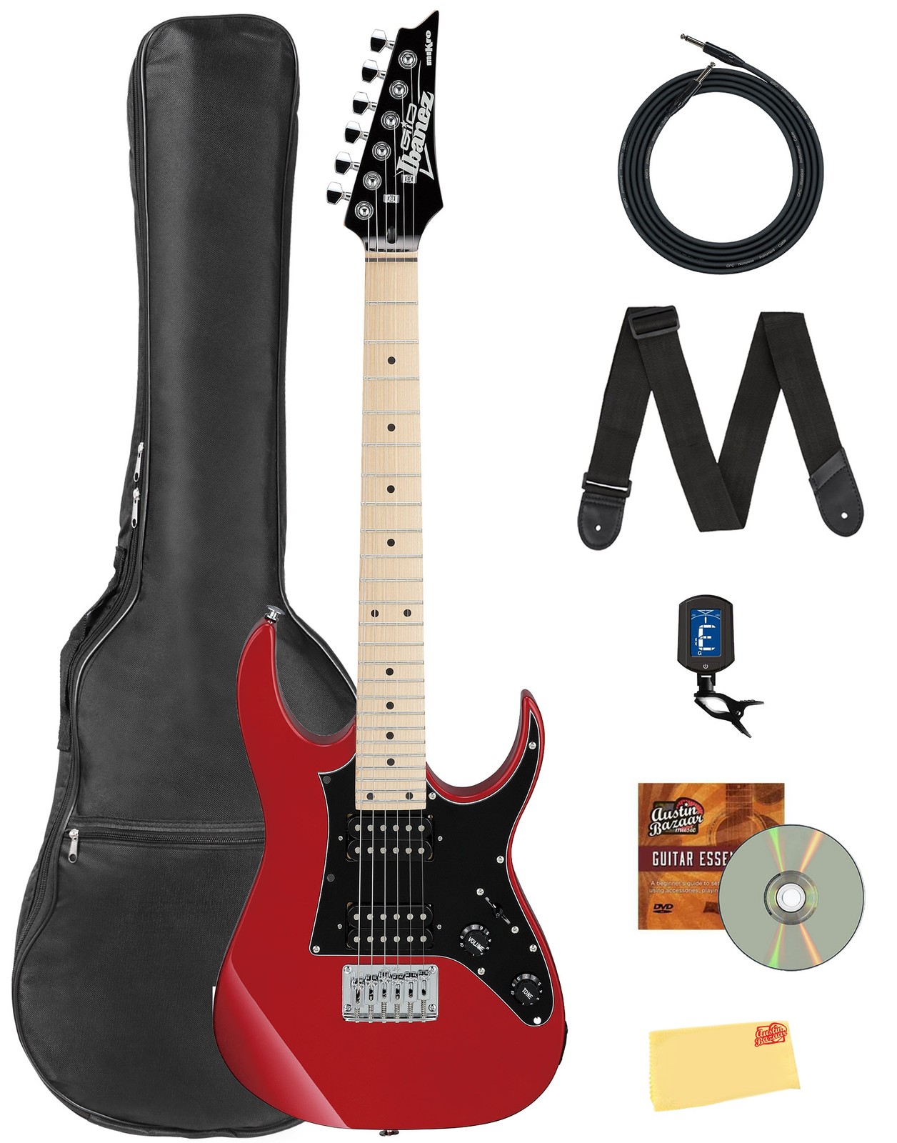 Ibanez GRGM21M RG Gio miKro Short-Scale Electric Guitar – Candy Apple w/ Gig Bag