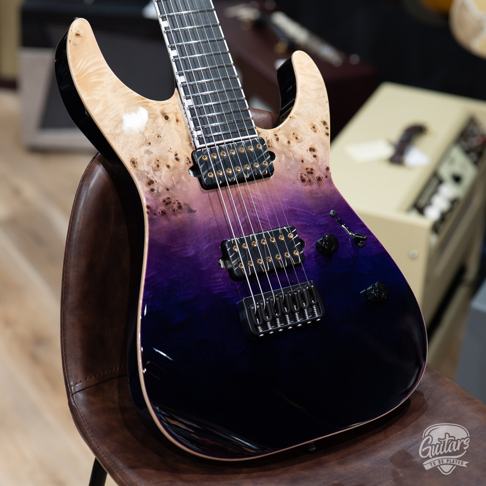 ESP E-II M-II 7 NT Bare Knuckle 7-String w/ Case – Purple Natural Fade (B-Stock)