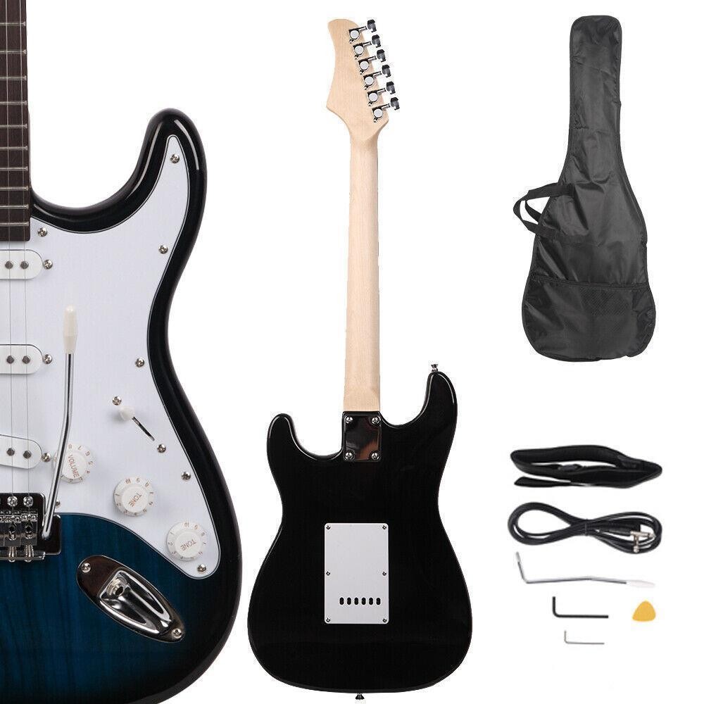 39“ Blue School Electric Guitar Set 6 Strings w/ Gig Bag Strap Cord