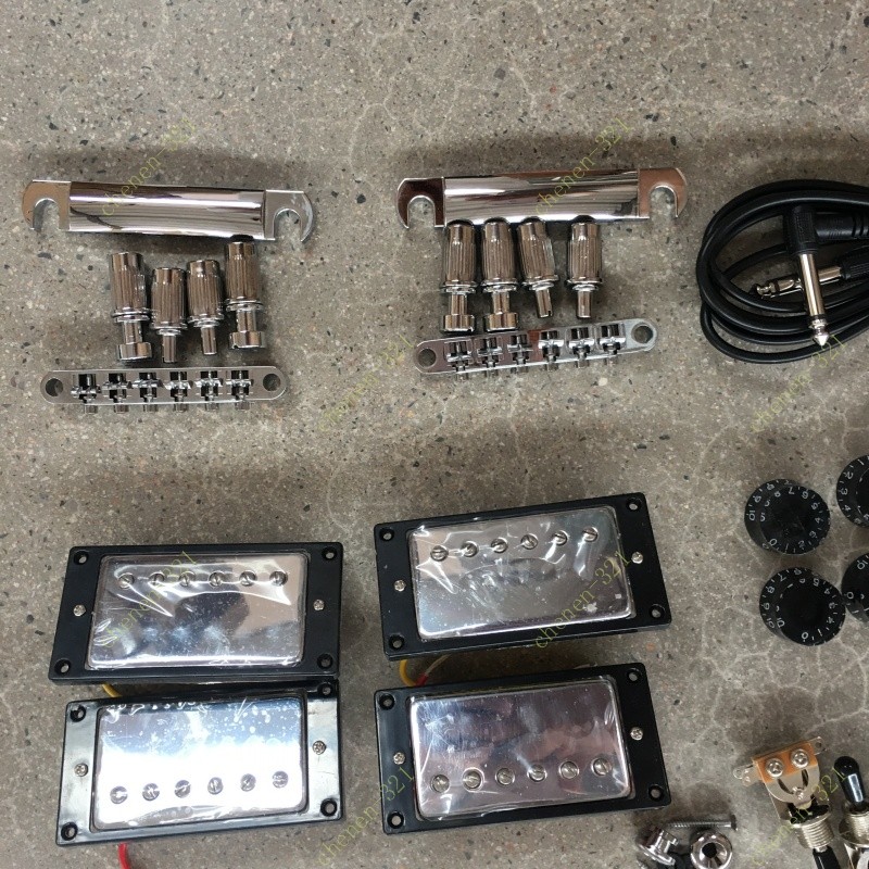 Unfinished Double Neck DIY 6+12 String Electric Guitar Kit 4H Pickups 22 Frets