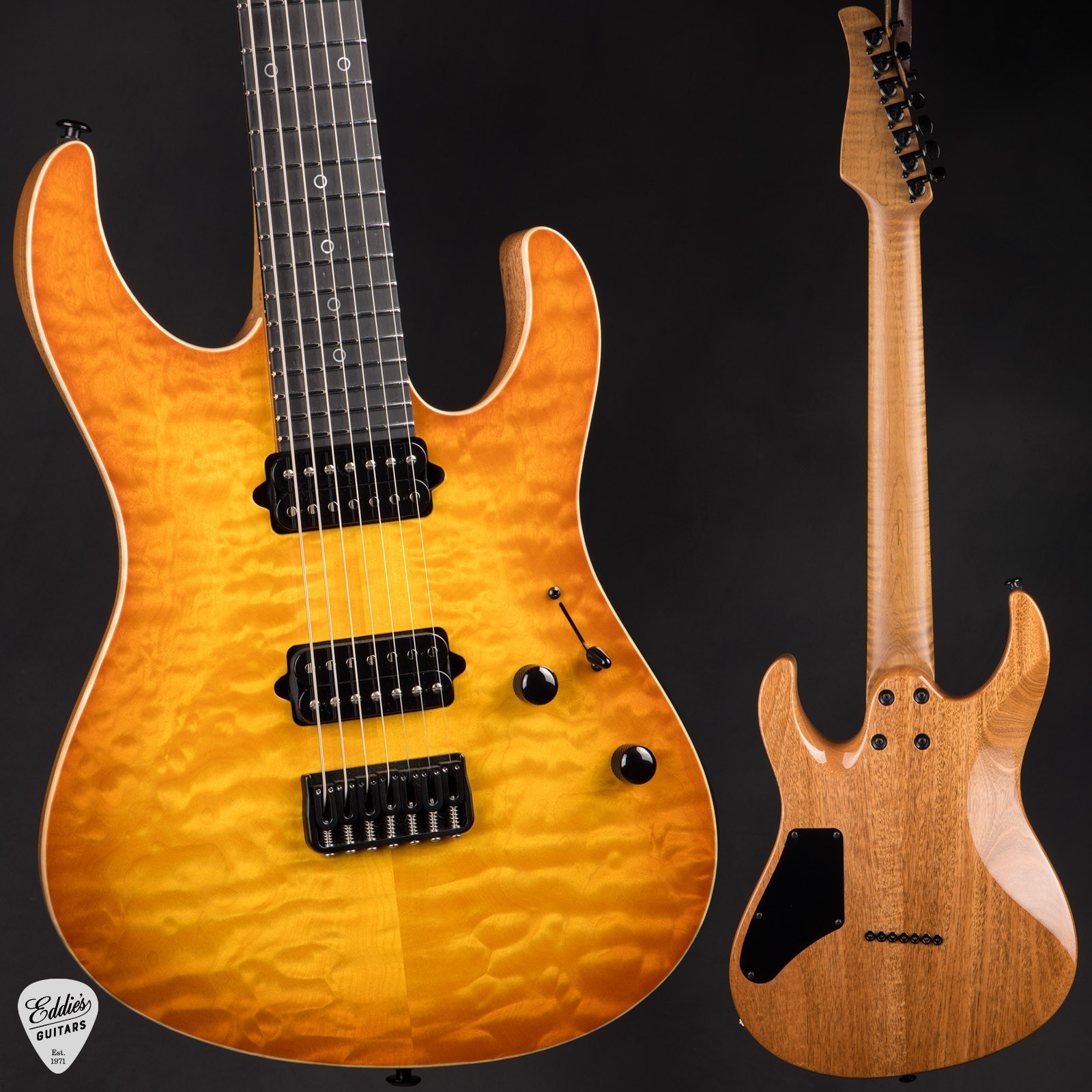 Suhr Modern 7 Quilt Roasted – Honey Amber Burst #83255