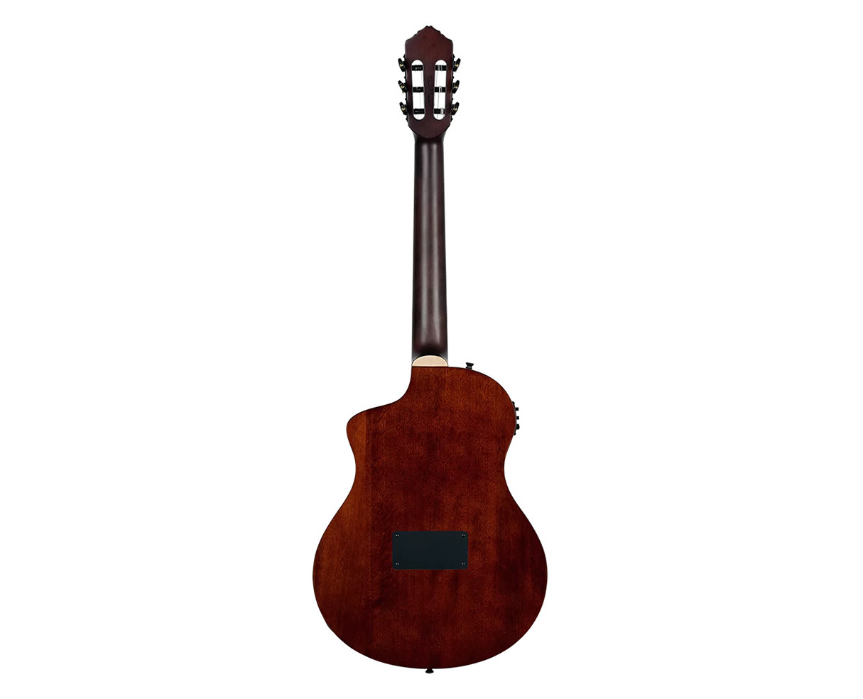 Ortega Guitars RTPDLX-ACA TourPlayer Series Thinline A/E Nylon – Burst Open Box