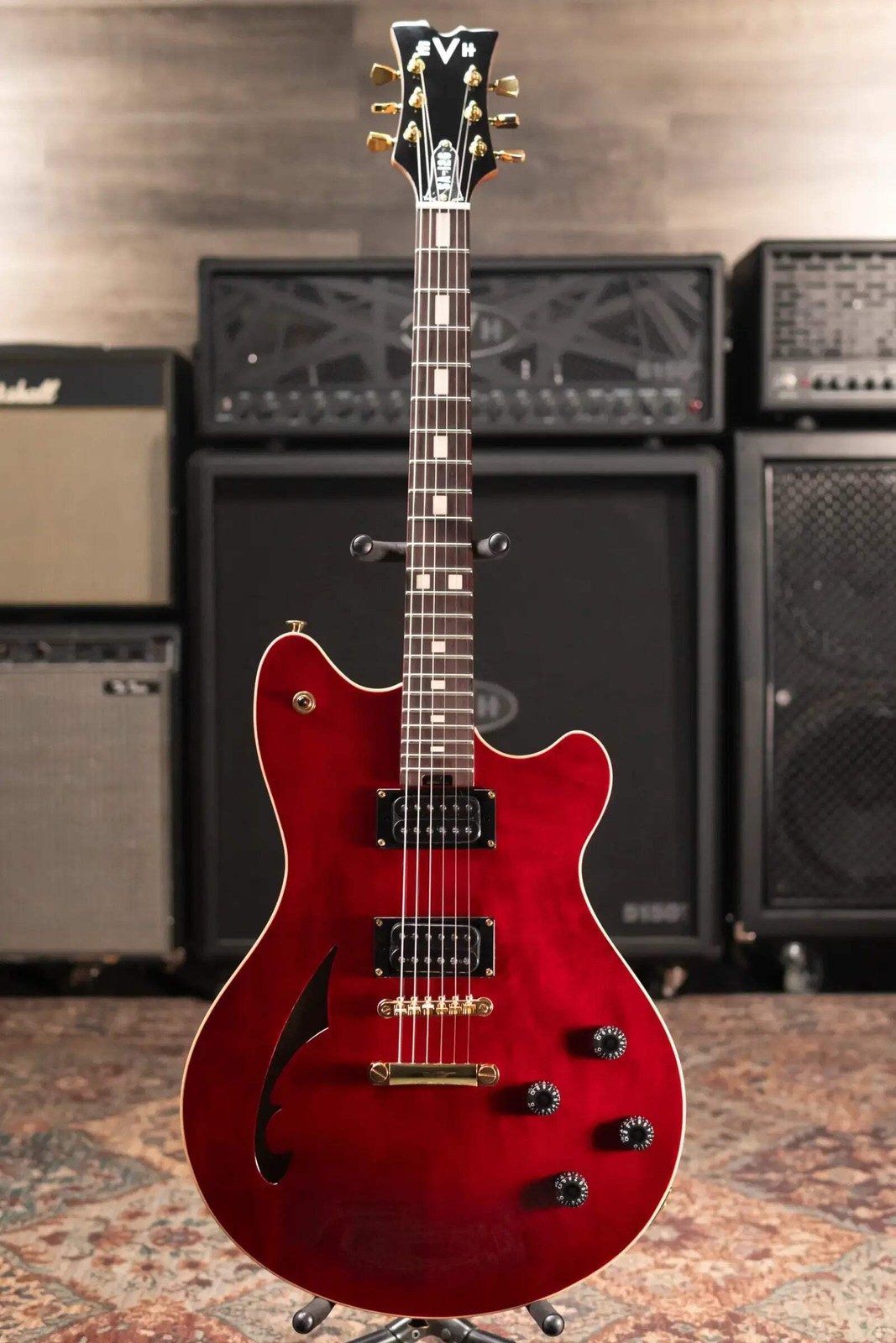 EVH SA-126 Standard Semi-Hollow Electric Guitar – Wine Red