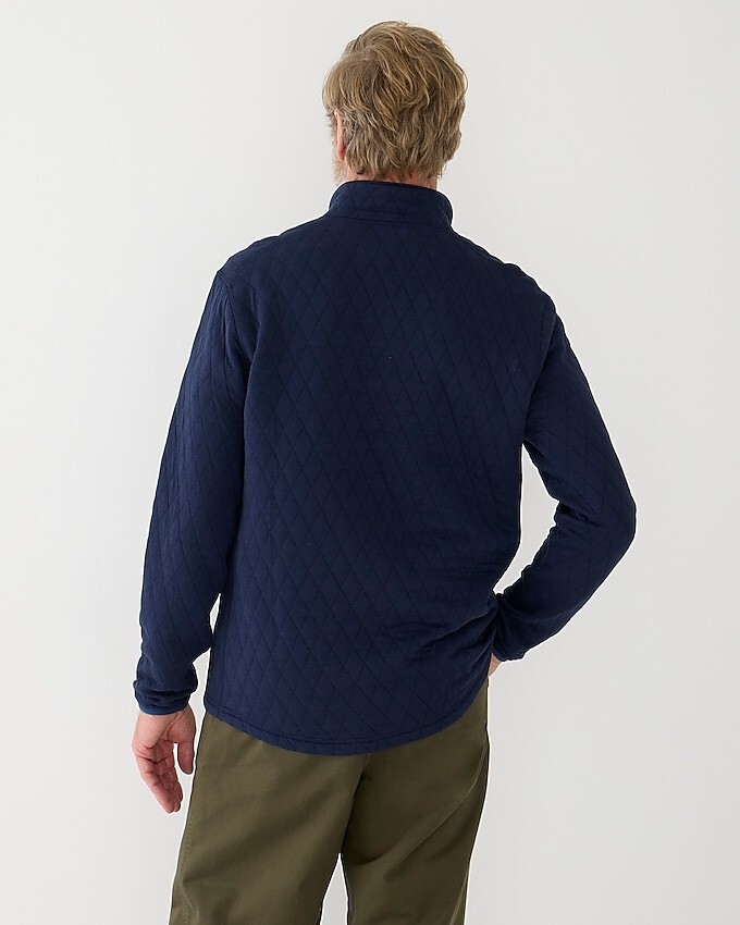 $69 NWT J. Crew quarter zip Large Navy quilted men’s cotton blend pullover shirt