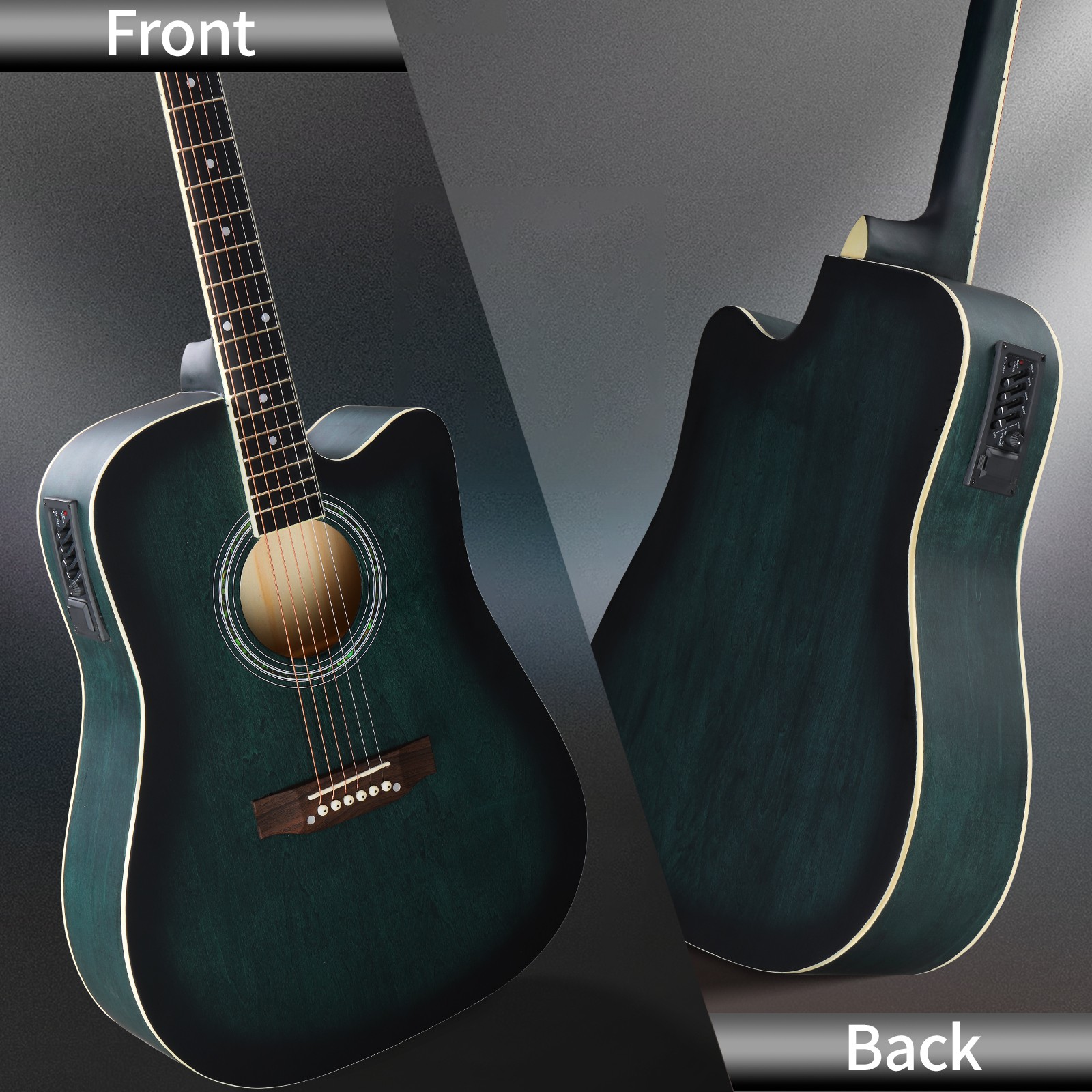 Ktaxon 41-In Basswood Acoustic Guitar -Folk Guitar with 10W Amplifier & Bag