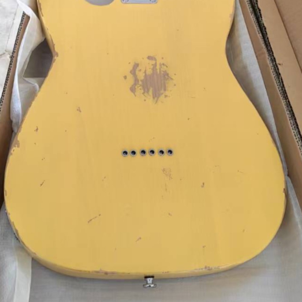 Custom 52s TL Heavy Aged Cream Yellow Electric Guitar SS Pickups 6String Ship US