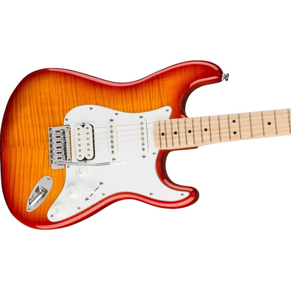 Squier Affinity Series Stratocaster FMT Electric Guitar, Sienna Sunburst Bundle