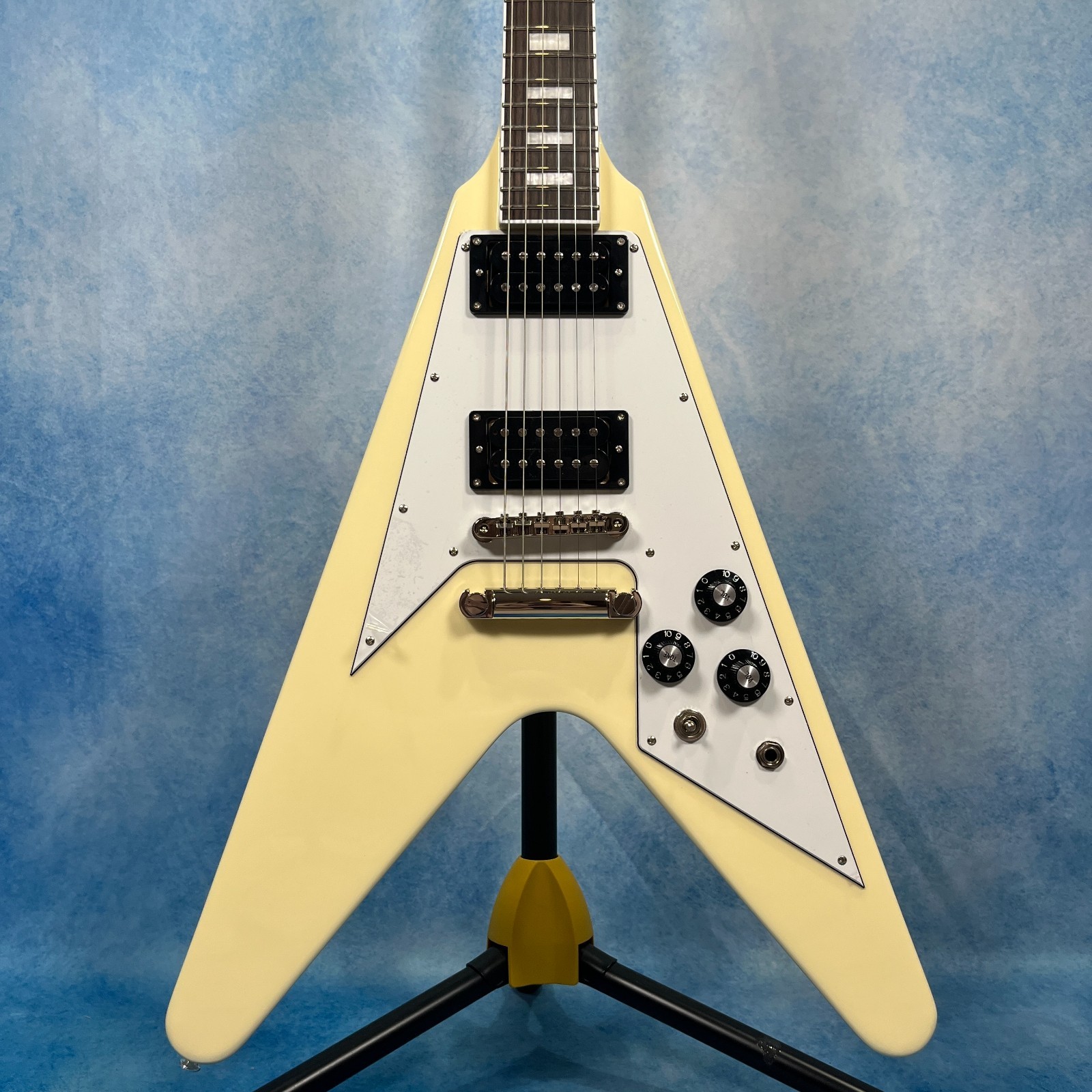 Edwards E-FV-LTD Flying V Type Vintage White Electric Guitar Form Japan