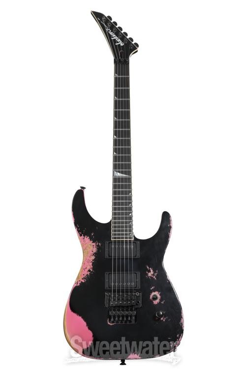 Jackson USA Tangent Series Soloist Electric Guitar – Black Over Platinum Pink,