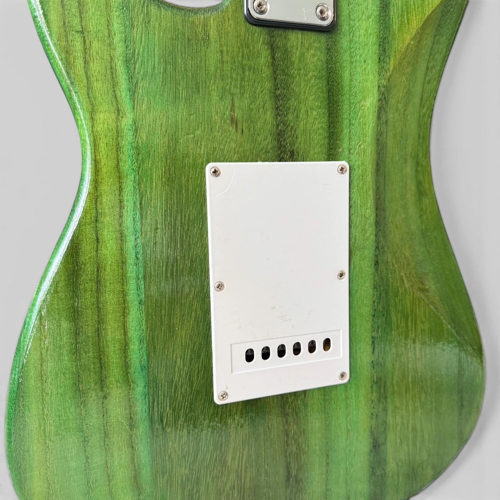 Custom HSS Strat Style Electric Guitar Green Maple Neck Hard Case Tested