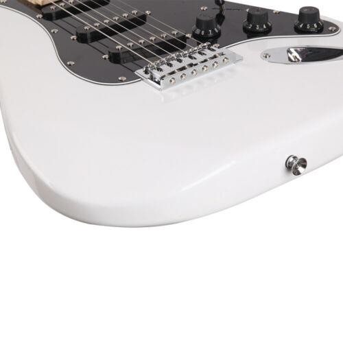 Glarry White Electric Guitar +Amp+ Bag/Case+ Strap+ Connecting Wire+Spanner Tool