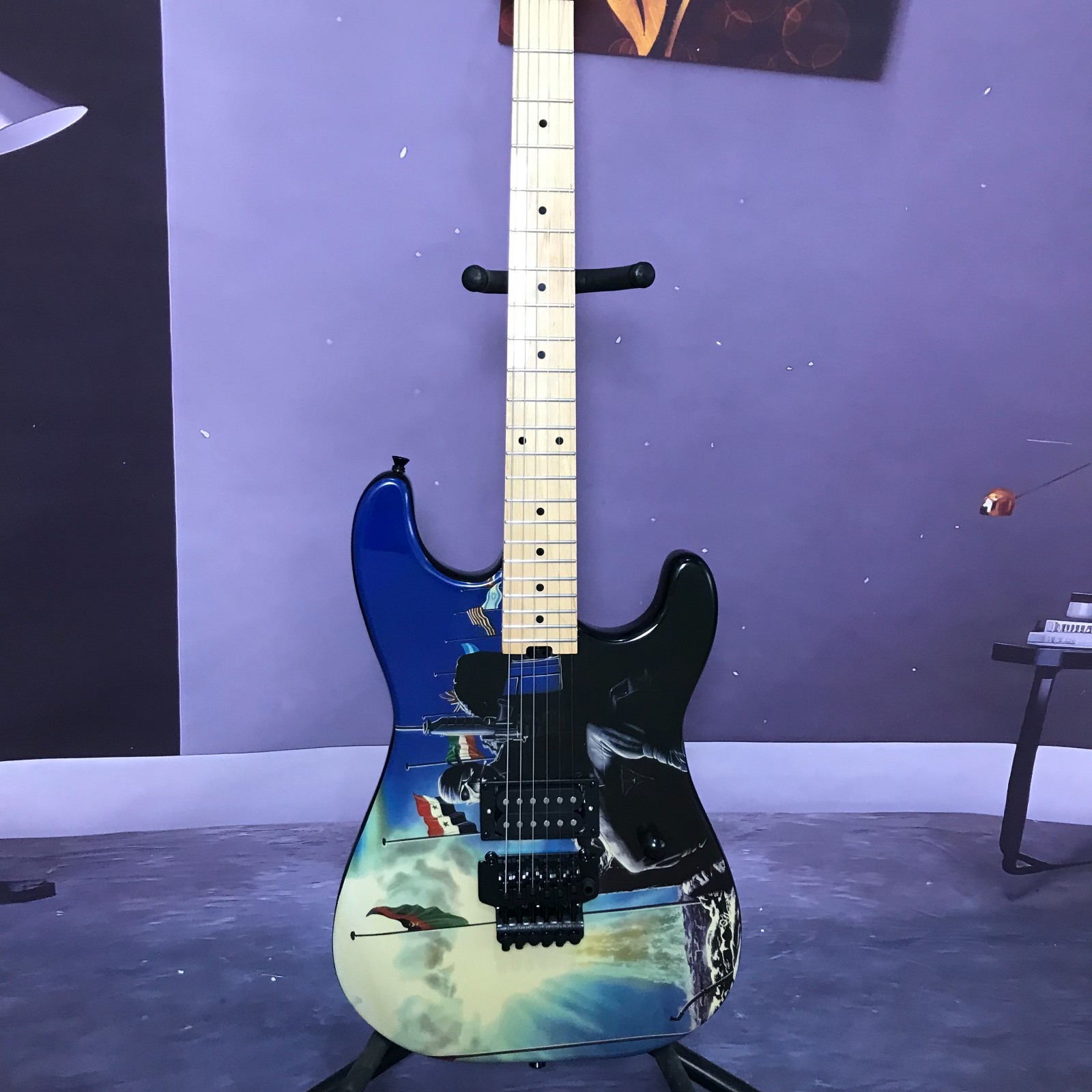 Factory custom blue electric guitar Jack picture top tremolo system in stock