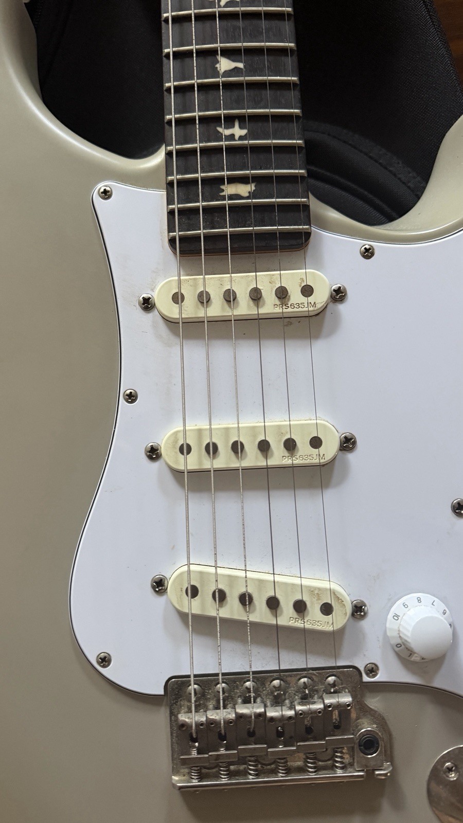 PRS Silver Sky Silver Moc Sand Satin, Rosewood, Gig Bag