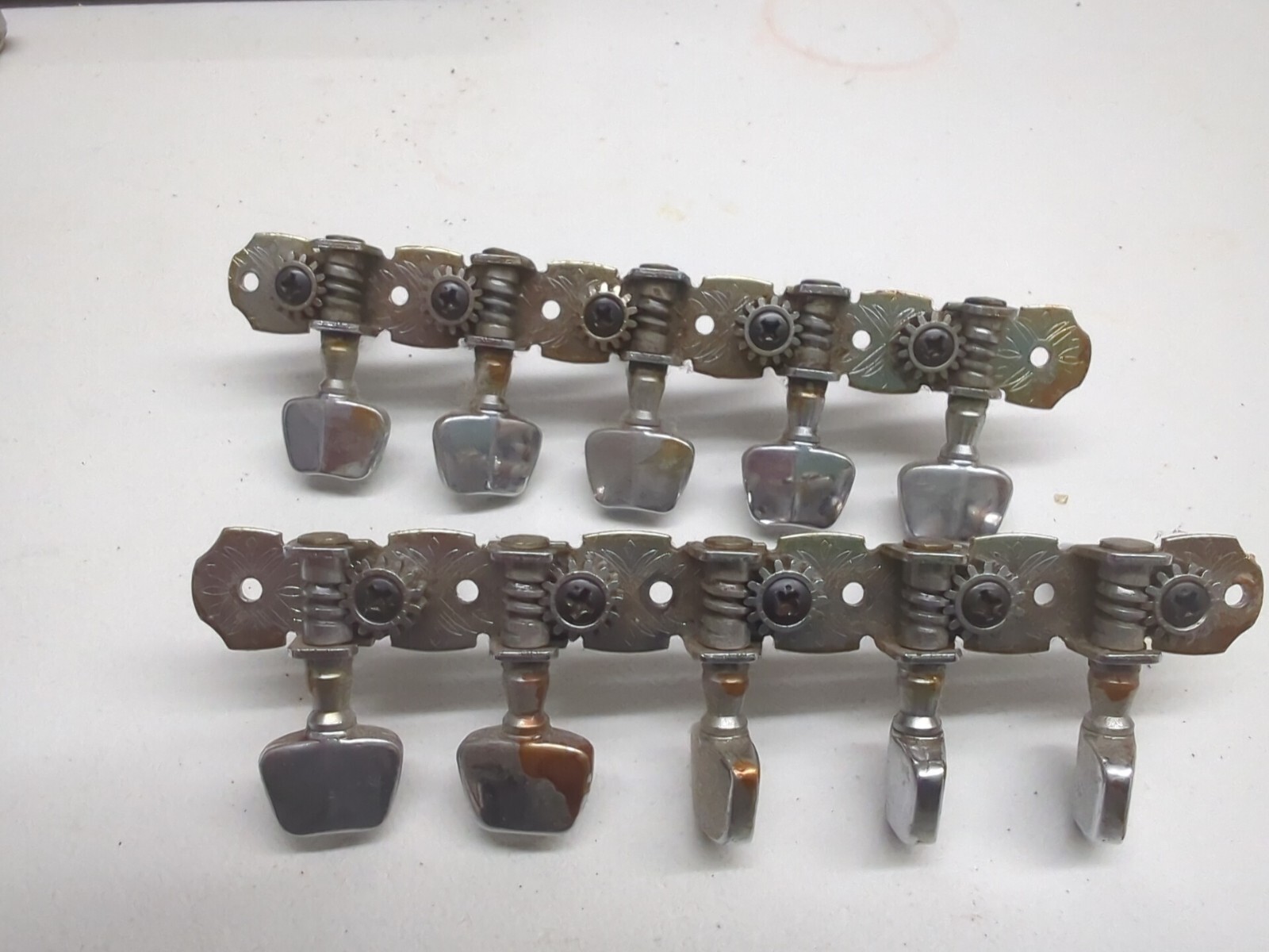 VINTAGE GUITAR TUNERS L/R / Five IN LINE TUNING MACHINE KEY / 10 String