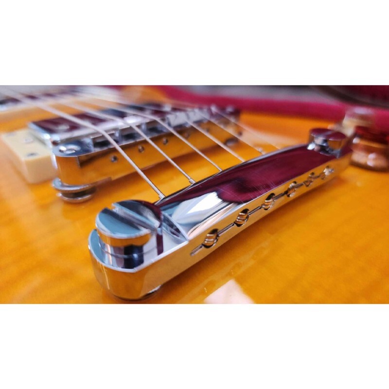 Stocking!Kirk Green style Electric guitar flame top see thru wood grain HH picku