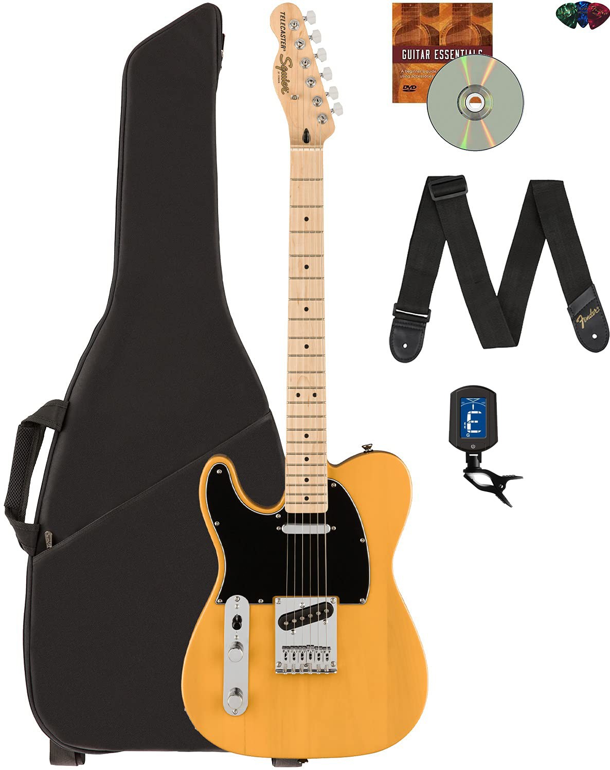Fender Squier Affinity Telecaster, Left Handed – Butterscotch Blonde w/ Gig Bag