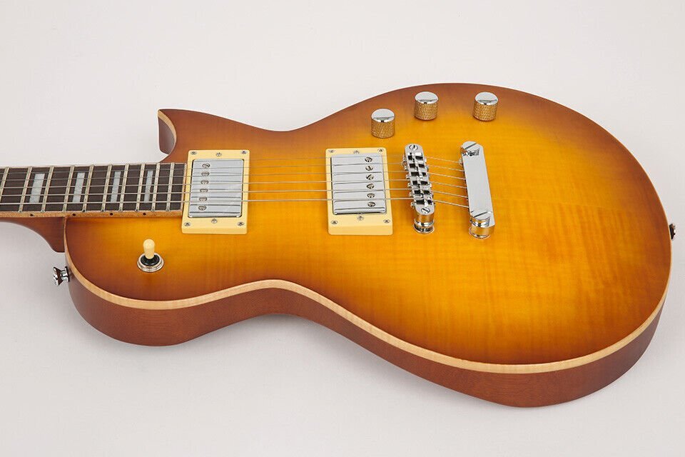 Swing MLP-100 Single Cutaway Electric Guitar Honey Burst Flame Maple Top HH