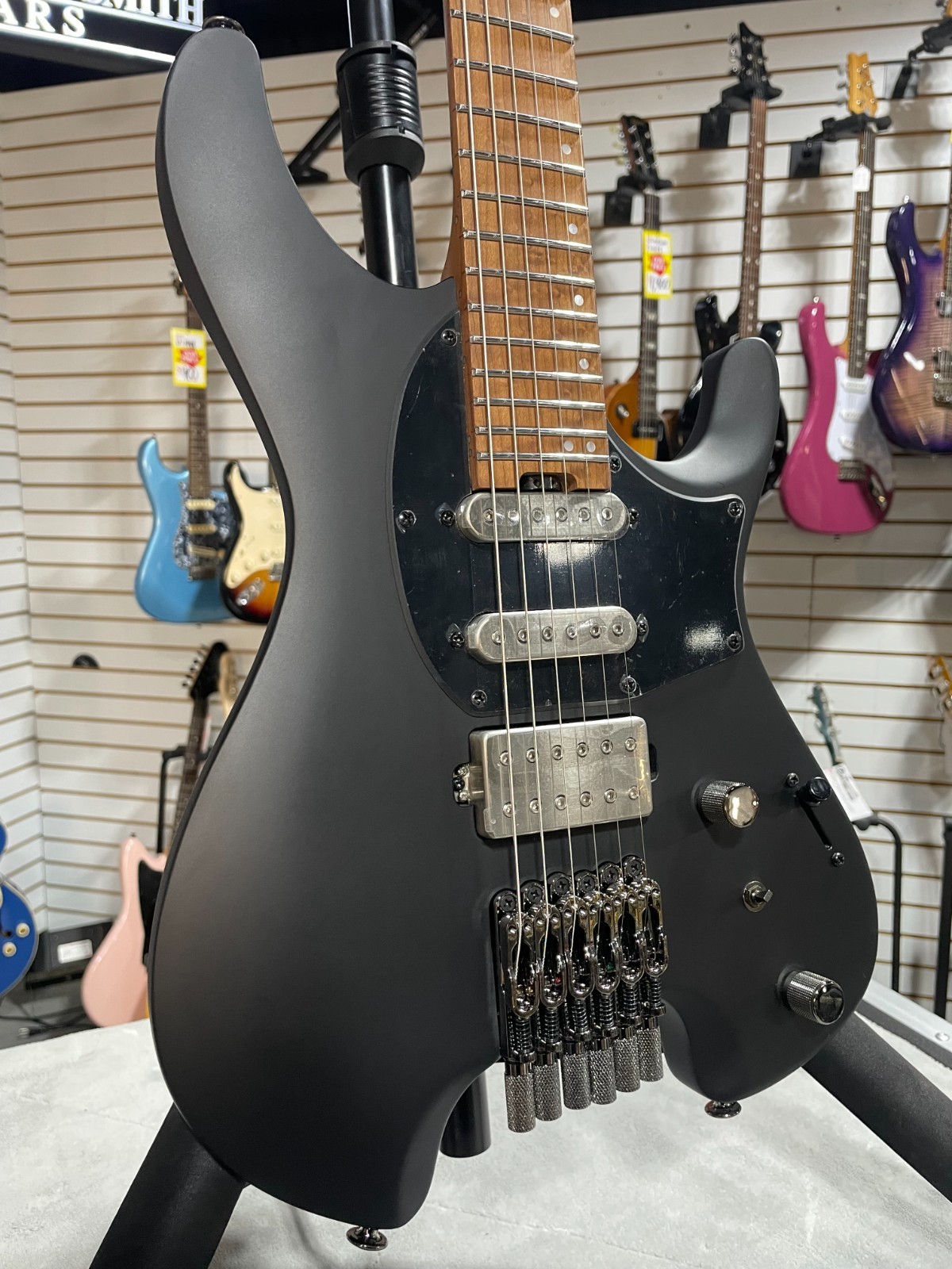 Q54 Quest Series Solidbody Electric Guitar – Black Flat #437 GET PLEK’D!