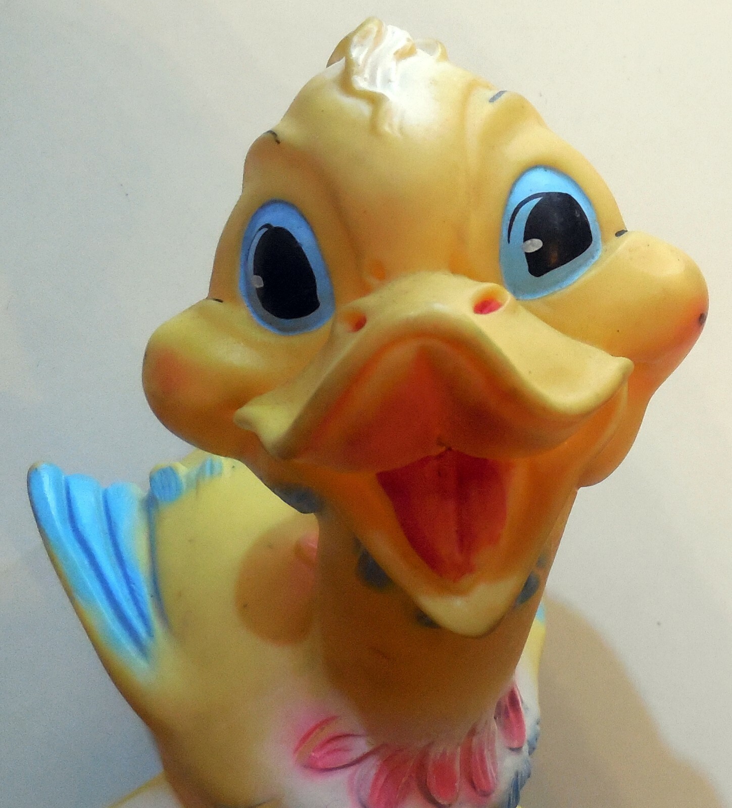 VINTAGE LARGE RUBBER TOY DUCK DUCKLING RUBBERTOYS MADE IN ITALY 1960s