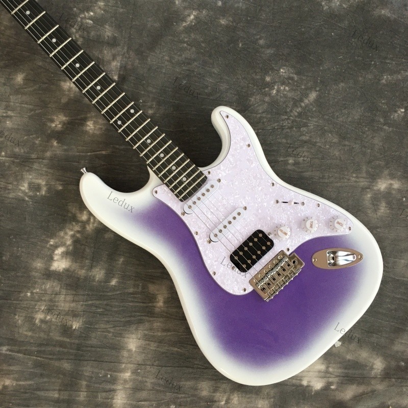 solid Purple Electric Guitar Maple Neck SSH Pickups Chrome hardware guitar