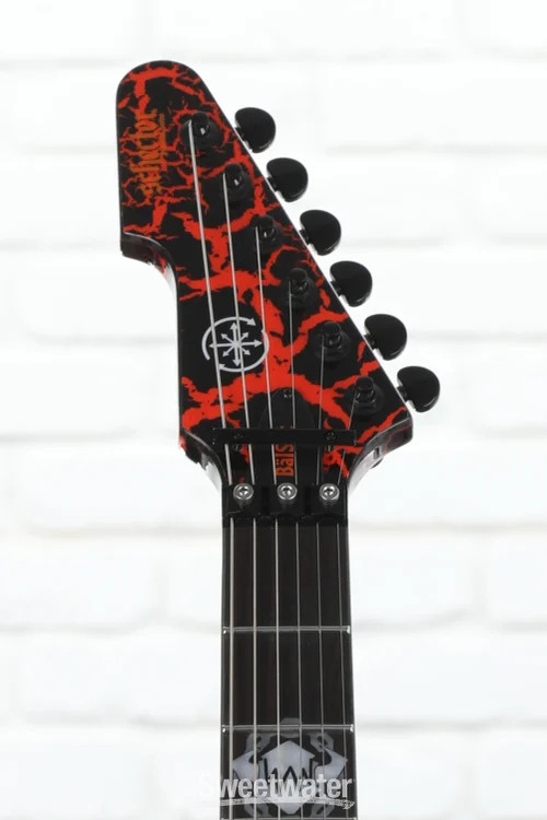 Schecter BälSäc E-1 FR Electric Guitar – Black Orange Crackle