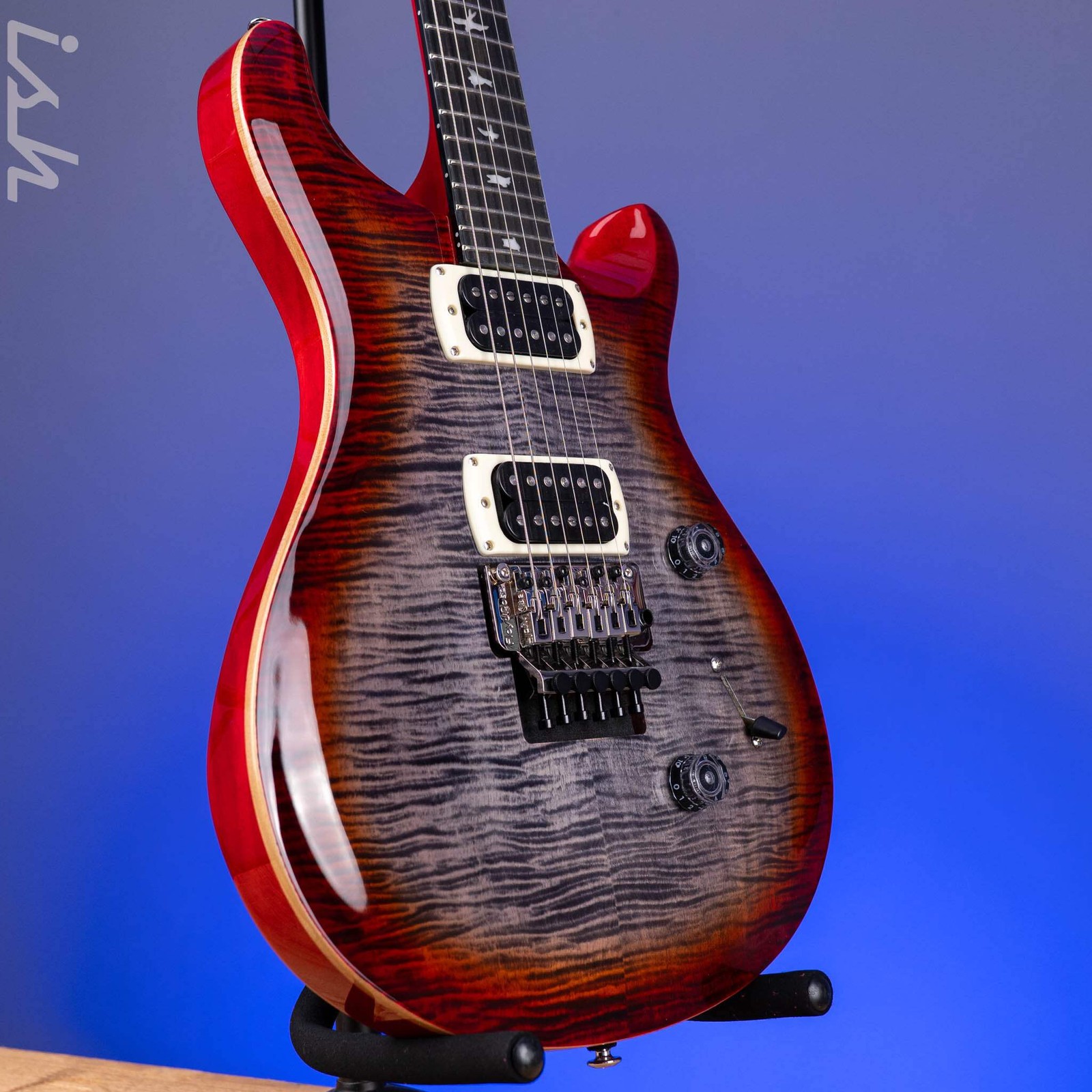 PRS SE Custom 24 Floyd Electric Guitar Charcoal Cherry Burst