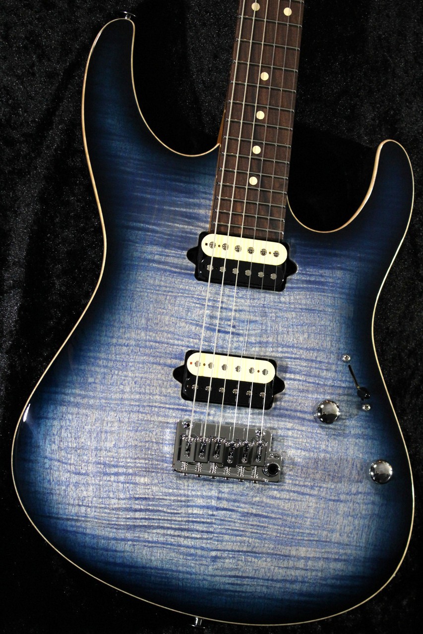Suhr JE-Line Modern Plus Ash Faded Trans Blue Burst Electric Guitar Used