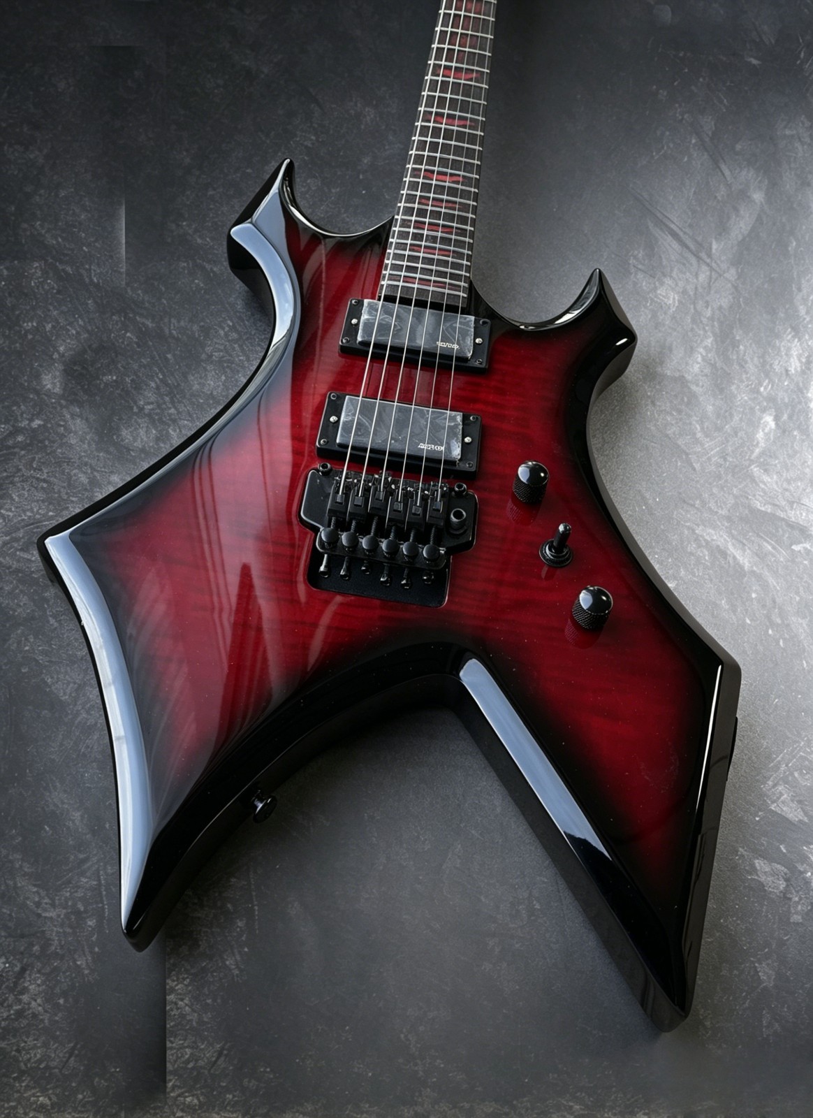 Ship US Red Burst Warlock Extreme Electric Guitar Rosewood Fingerboard